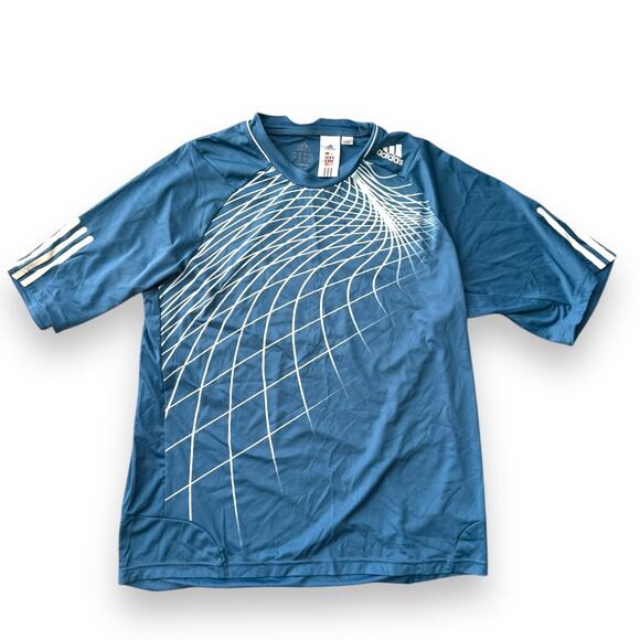 adidas Other - Adidas Practice Jersey Mens XL Tennis Soccer Blue Geometric Pattern